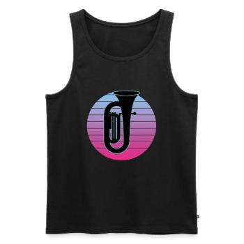Joueur de tuba Tuba Instrument de musique - Débardeur bio Premium Homme - noir - Devant - Michal (187cm)