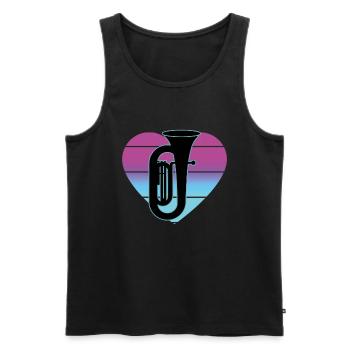 Joueur de tuba Tuba Instrument de musique - Débardeur bio Premium Homme - noir - Devant - Michal (187cm)