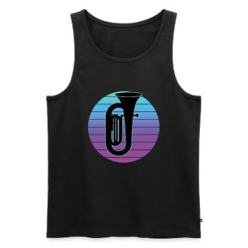 Joueur de tuba Tuba Instrument de musique - Débardeur bio Premium Homme - noir - Devant - Michal (187cm)