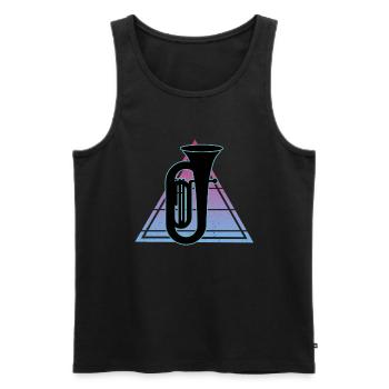 Joueur de tuba Tuba Instrument de musique - Débardeur bio Premium Homme - noir - Devant - Michal (187cm)