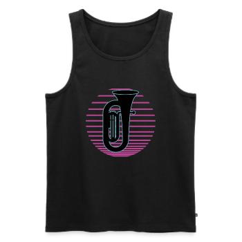 Joueur de tuba Tuba Instrument de musique - Débardeur bio Premium Homme - noir - Devant - Michal (187cm)
