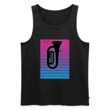 Joueur de tuba Tuba Instrument de musique - Débardeur bio Premium Homme - noir - Devant - Michal (187cm)