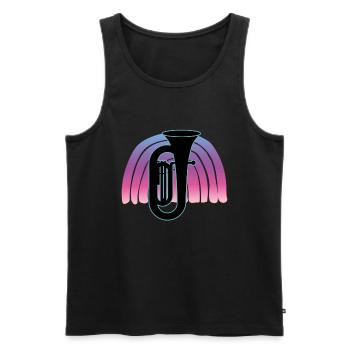 Joueur de tuba Tuba Instrument de musique - Débardeur bio Premium Homme - noir - Devant - Michal (187cm)