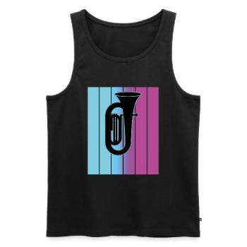 Joueur de tuba Tuba Instrument de musique - Débardeur bio Premium Homme - noir - Devant - Michal (187cm)