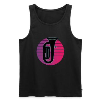 Joueur de tuba Tuba Instrument de musique - Débardeur bio Premium Homme - noir - Devant - Michal (187cm)
