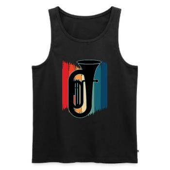 Joueur de tuba Tuba Instrument de musique - Débardeur bio Premium Homme - noir - Devant - Michal (187cm)