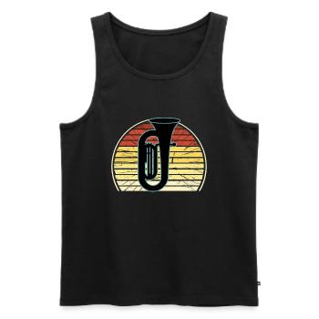 Joueur de tuba Tuba Instrument de musique - Débardeur bio Premium Homme - noir - Devant - Michal (187cm)