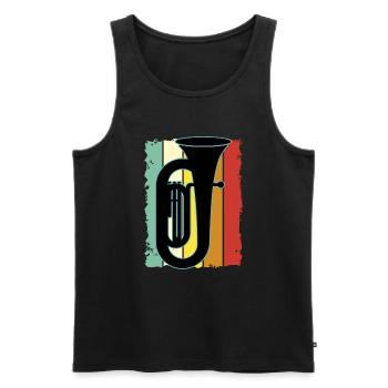 Joueur de tuba Tuba Instrument de musique - Débardeur bio Premium Homme - noir - Devant - Michal (187cm)