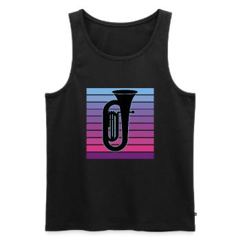 Joueur de tuba Tuba Instrument de musique - Débardeur bio Premium Homme - noir - Devant - Michal (187cm)
