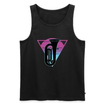 Joueur de tuba Tuba Instrument de musique - Débardeur bio Premium Homme - noir - Devant - Michal (187cm)