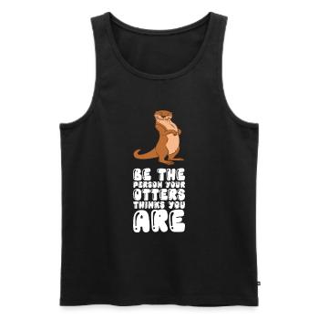 Cute otter puns and otter jokes - Men's Premium Organic Tank Top - black - Front - AI Model Male 178 light (178cm)