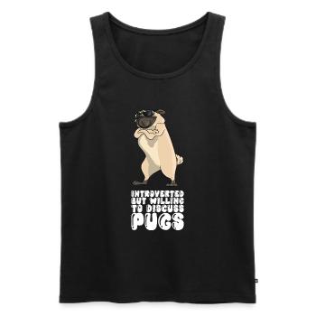 Introverted But Willing To Discuss Pugs - Men's Premium Organic Tank Top - black - Front - Michal (187cm)