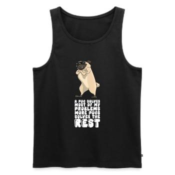 A Pug Solves Most Of My Problems - Men's Premium Organic Tank Top - black - Front - AI Model Male 178 light (178cm)