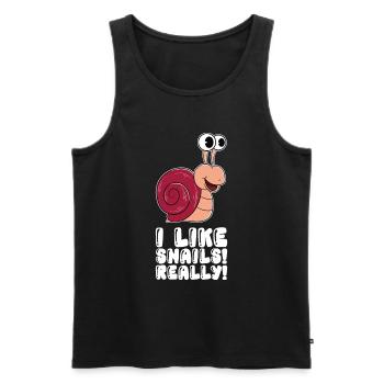 I really like snails - Men's Premium Organic Tank Top - black - Front - Michal (187cm)