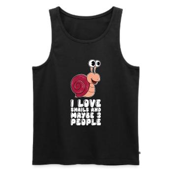 I love snails and maybe 3 people - Men's Premium Organic Tank Top - black - Front - Michal (187cm)