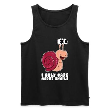 I am only interested in snails - Men's Premium Organic Tank Top - black - Front - Michal (187cm)