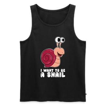 I want to be a snail - Men's Premium Organic Tank Top - black - Front - Michal (187cm)