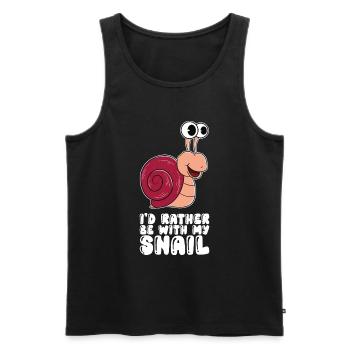 I prefer to be with my snail - Men's Premium Organic Tank Top - black - Front - Michal (187cm)