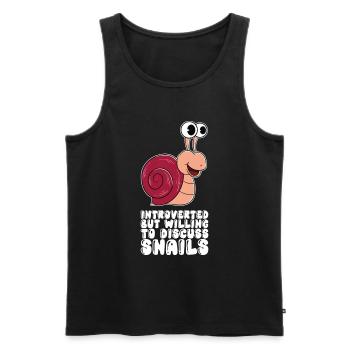 Introvertiert Über Schnecken Zu Sprechen - Männer Premium Bio Tank Top - Schwarz - Vorne - Michal (187cm)