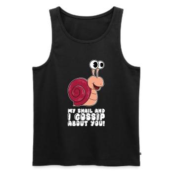 My snail and I gossip about you - Men's Premium Organic Tank Top - black - Front - Michal (187cm)
