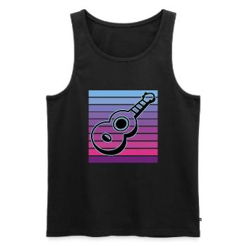 Ukuleles Vitage - Men's Premium Organic Tank Top - black - Front - AI Model Male 178 light (178cm)