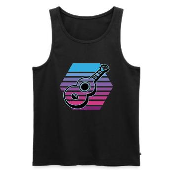 Ukuleles Vitage - Men's Premium Organic Tank Top - black - Front - AI Model Male 178 light (178cm)