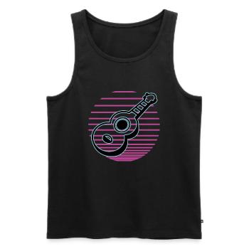 Ukuleles Vitage - Men's Premium Organic Tank Top - black - Front - AI Model Male 178 light (178cm)