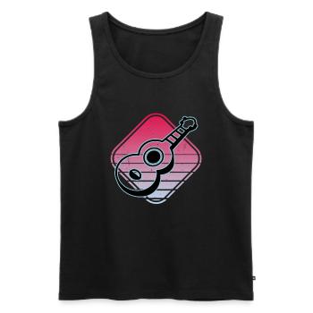 Ukuleles Vitage - Men's Premium Organic Tank Top - black - Front - AI Model Male 178 light (178cm)