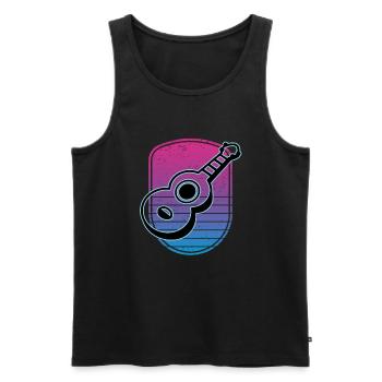 Ukuleles Vitage - Men's Premium Organic Tank Top - black - Front - AI Model Male 178 light (178cm)