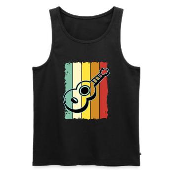 Ukuleles Vitage - Men's Premium Organic Tank Top - black - Front - AI Model Male 178 light (178cm)