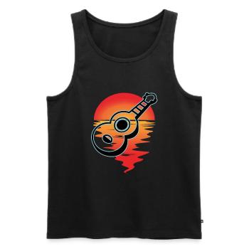 Ukuleles Vitage - Men's Premium Organic Tank Top - black - Front - AI Model Male 178 light (178cm)