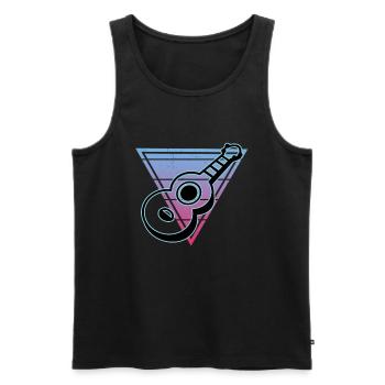 Ukuleles Vitage - Men's Premium Organic Tank Top - black - Front - AI Model Male 178 light (178cm)