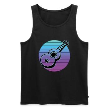 Ukuleles Vitage - Men's Premium Organic Tank Top - black - Front - AI Model Male 178 light (178cm)