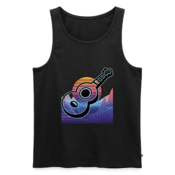 Ukuleles Vitage - Men's Premium Organic Tank Top - black - Front - AI Model Male 178 light (178cm)