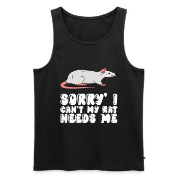 Ich Kann Nicht, Meine Ratte Braucht Mich - Männer Premium Bio Tank Top - Schwarz - Vorne - Michal (187cm)