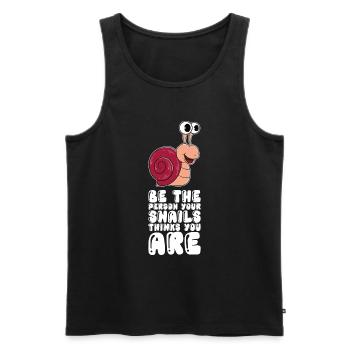 Person who snails think you are - Men's Premium Organic Tank Top - black - Front - Michal (187cm)