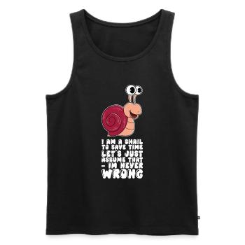 I am a snail - Men's Premium Organic Tank Top - black - Front - Michal (187cm)
