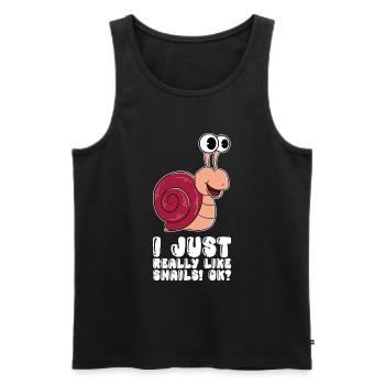 I just like snails very much - Men's Premium Organic Tank Top - black - Front - Michal (187cm)