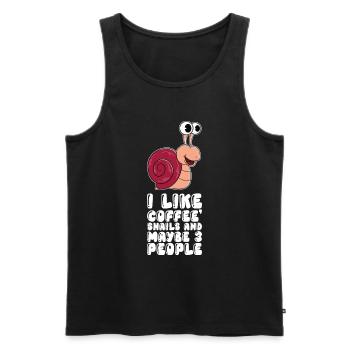 I like coffee snails and 3 people - Men's Premium Organic Tank Top - black - Front - Michal (187cm)