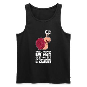 Snail farmer I'm not getting old - Men's Premium Organic Tank Top - black - Front - Michal (187cm)