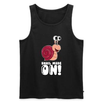 Snail Mode On - Men's Premium Organic Tank Top - black - Front - AI Model Male 178 light (178cm)
