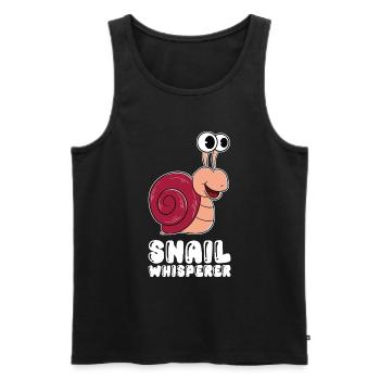 Snail Whisperer - Men's Premium Organic Tank Top - black - Front - Michal (187cm)