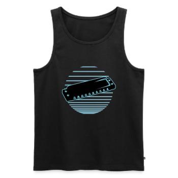 Harmonica - Men's Premium Organic Tank Top - black - Front - Michal (187cm)