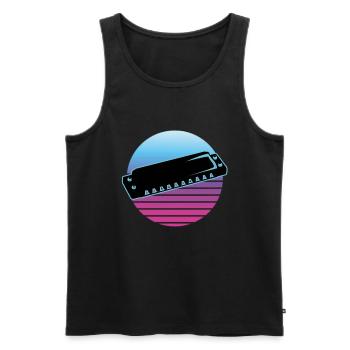 Harmonica - Men's Premium Organic Tank Top - black - Front - Michal (187cm)