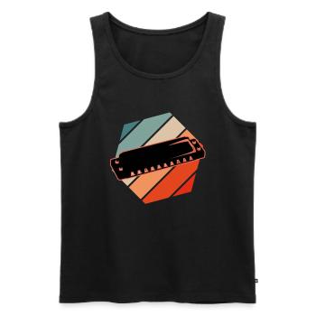 Harmonica - Men's Premium Organic Tank Top - black - Front - Michal (187cm)