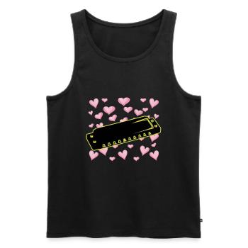 Harmonica - Men's Premium Organic Tank Top - black - Front - Michal (187cm)