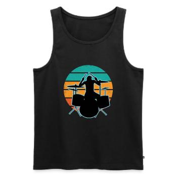 Schlagzeuger und Schlagzeug - Männer Premium Bio Tank Top - Schwarz - Vorne - AI Model Male 178 light (178cm)