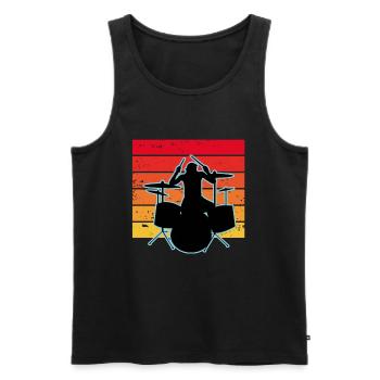 Schlagzeuger und Schlagzeug - Männer Premium Bio Tank Top - Schwarz - Vorne - AI Model Male 178 light (178cm)