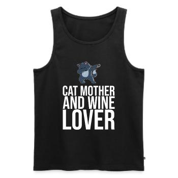 Dabbing Cat Funny Cat - Débardeur bio Premium Homme - noir - Devant - Michal (187cm)