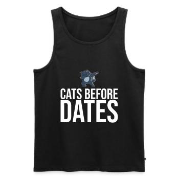 Dabbing Cat Funny Cat - Men's Premium Organic Tank Top - black - Front - AI Model Male 178 light (178cm)
